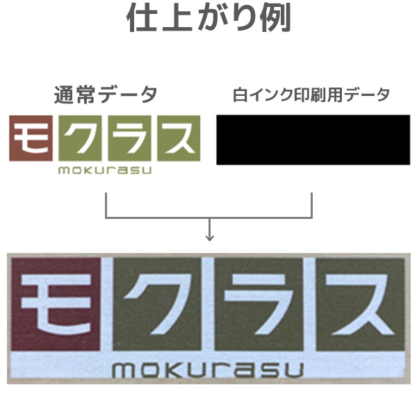 仕上がり例1:画像の全範囲に白インク処理した場合